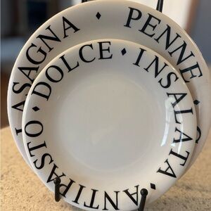 La Primula Italian Pasta Plates Set 12 Antipasto Dolce Penne Made Italy